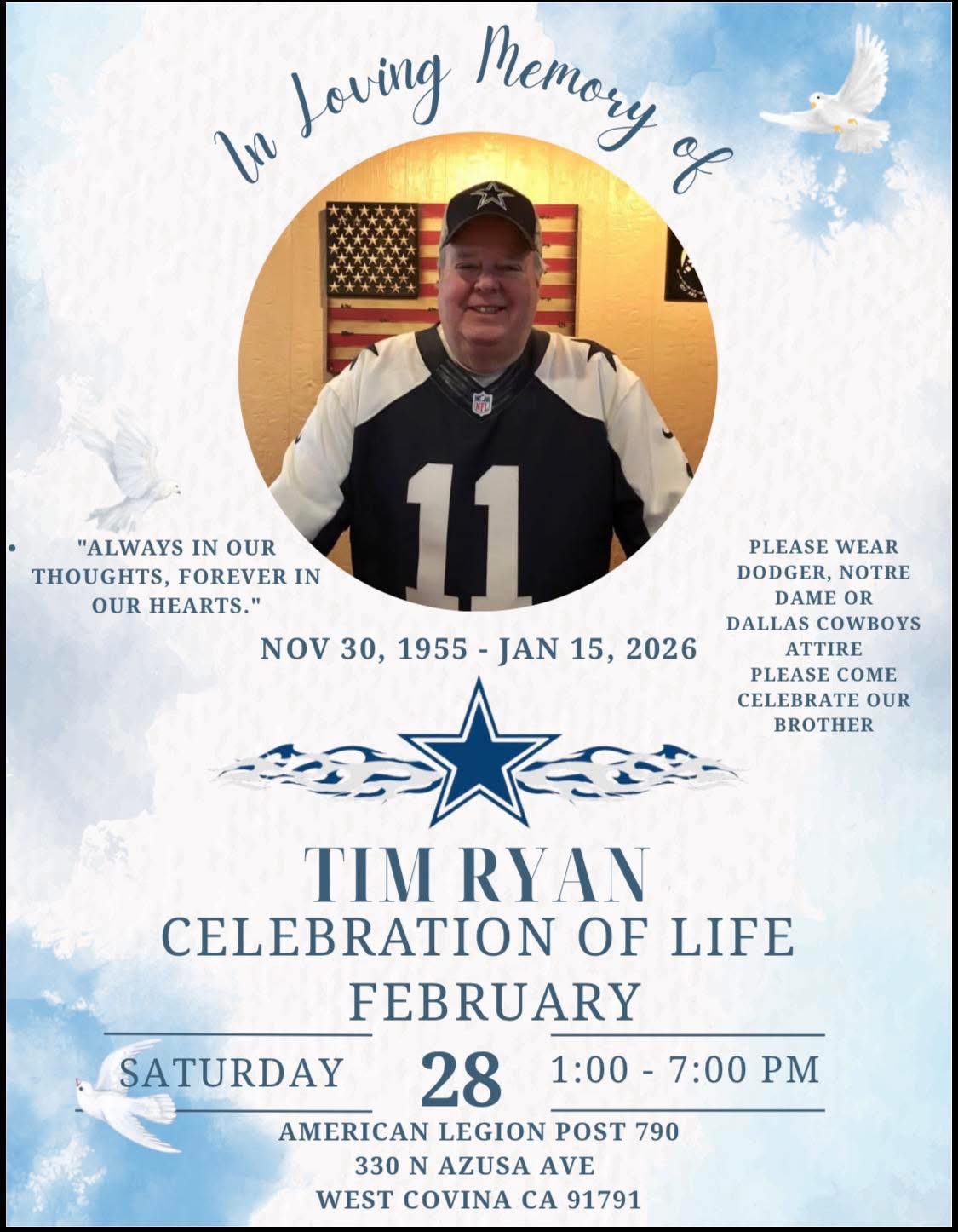 Celebration of Life for Tim Ryan
