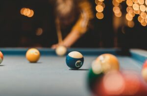 Play on a classic pool table from the late 1800's donated to the Aerie by Jimmy Durante