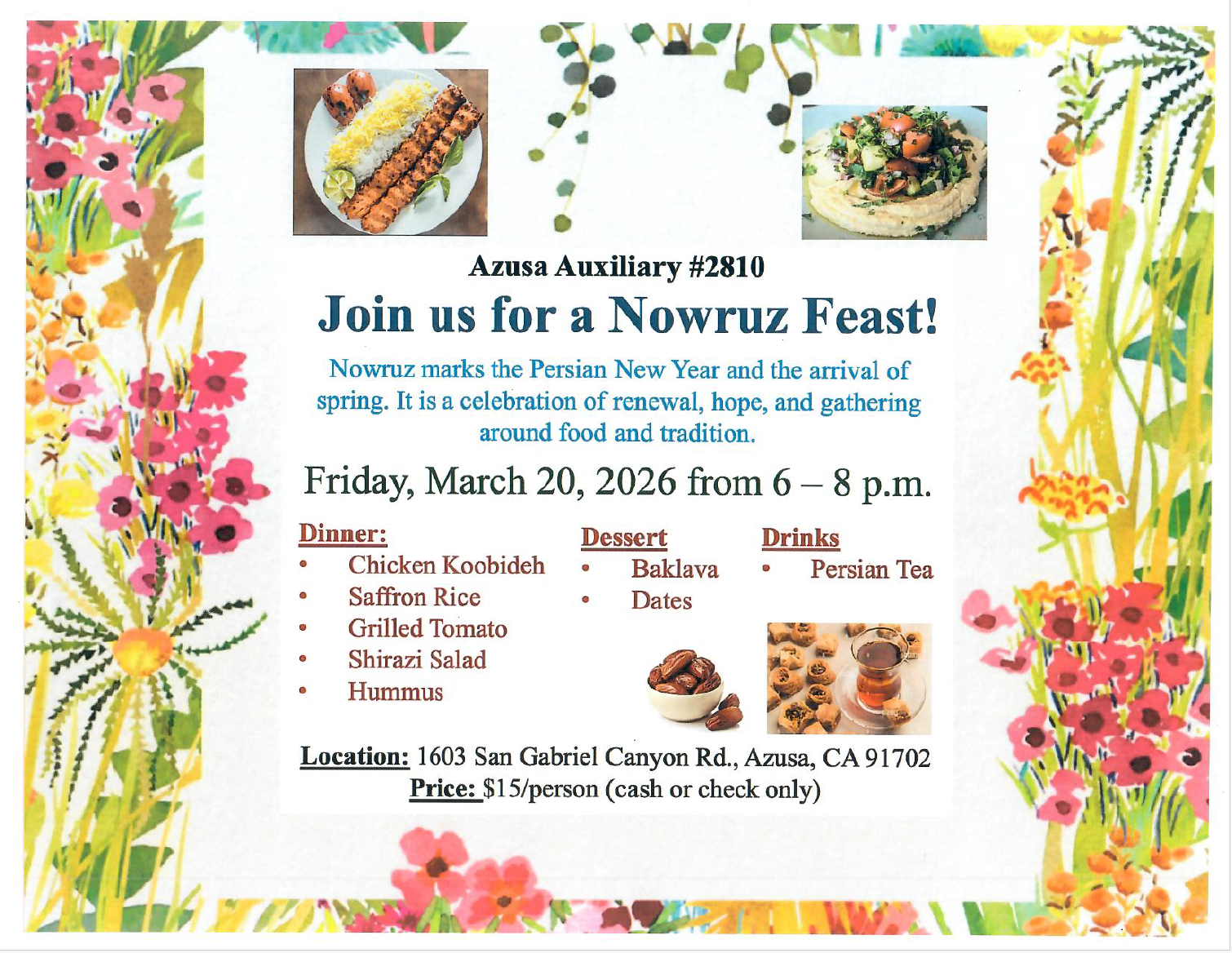 Category: General Auxiliary Dinner - Nowruz Feast